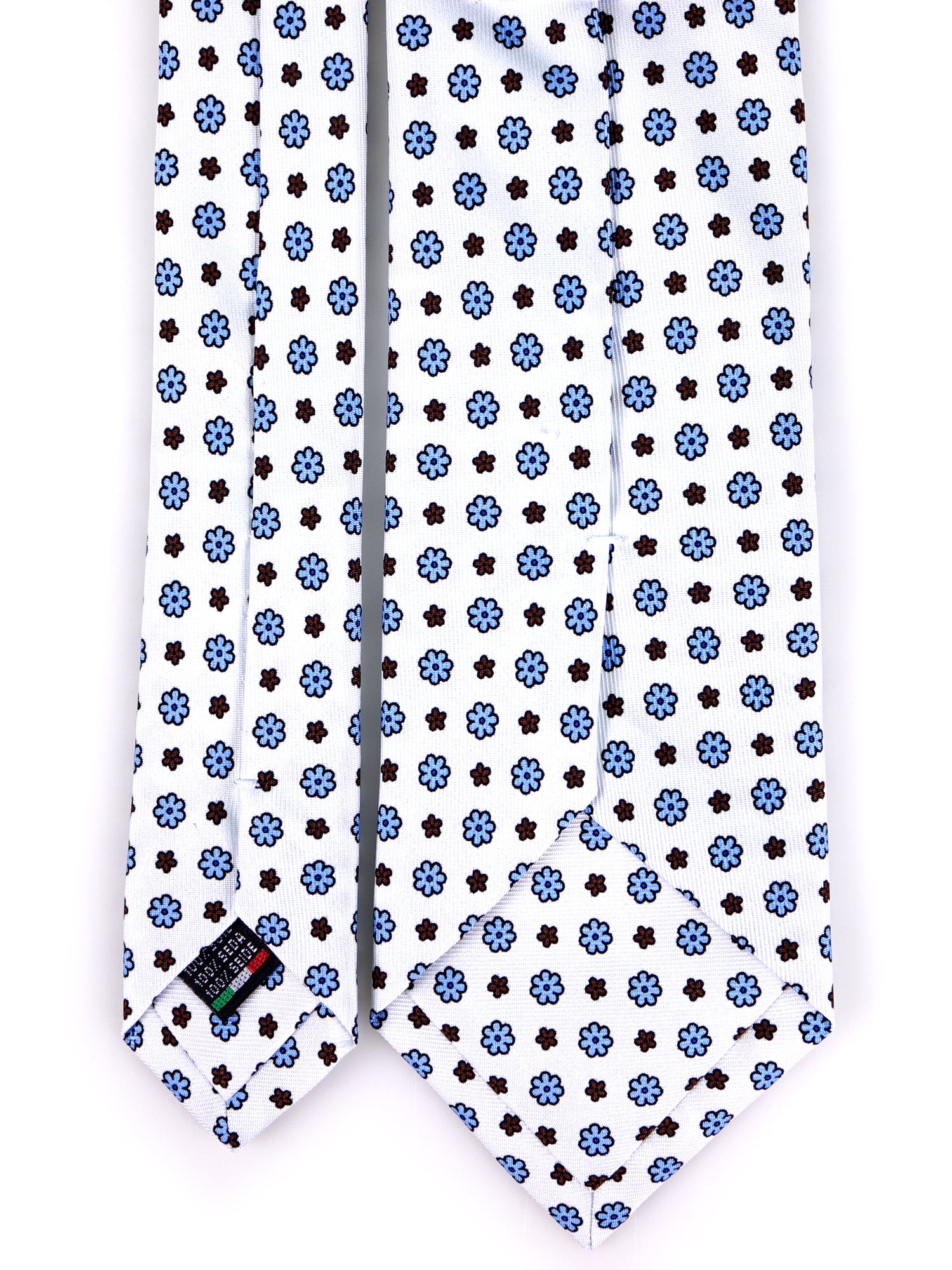 Cravatta 3 Pieghe bianco FROSTELLE seta stampata inglese