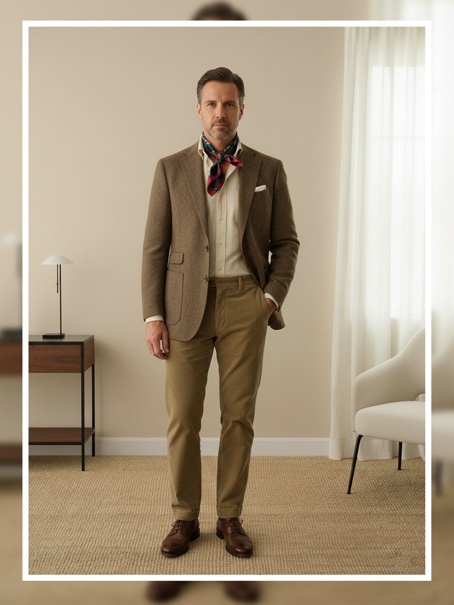 Foulard verde 70x70cm in seta stampata HORSES