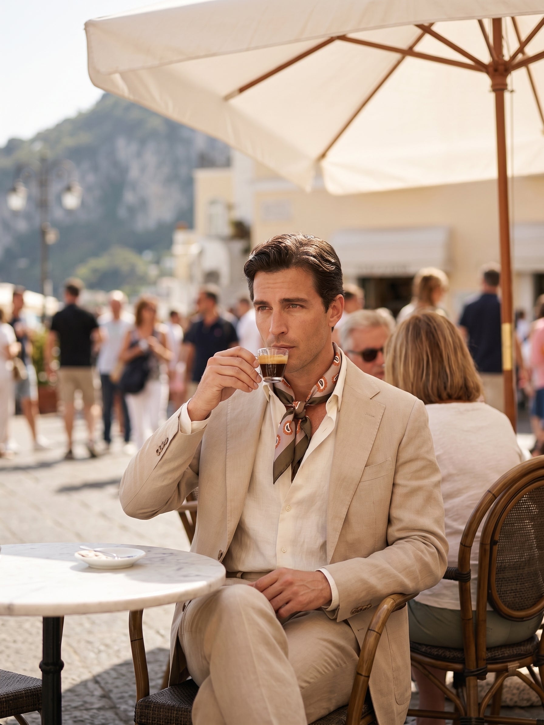 Foulard GAGGIA in seta stampata beige
