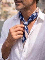 Foulard GAGGIA blu in seta stampata