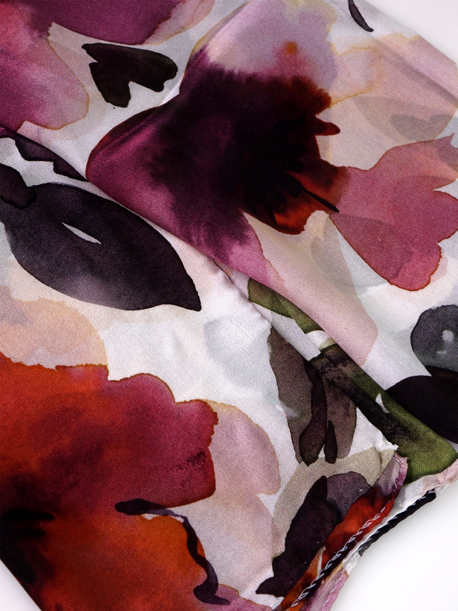 Stola in pura seta raso stampato con motivo floreale GARDEN