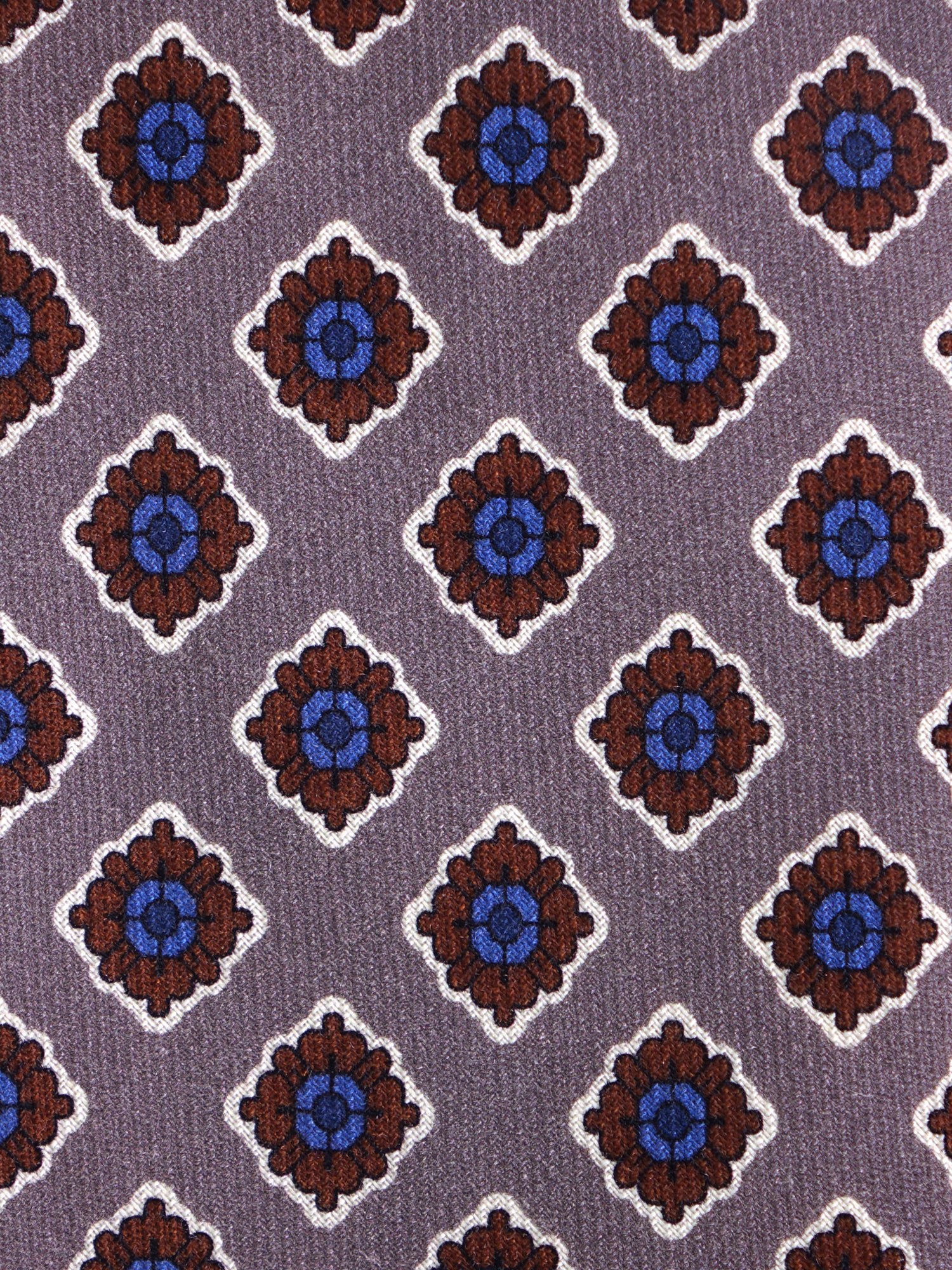 Cravatta beige 3 Pieghe GASTONE in lana challis stampata inglese