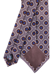 Cravatta beige 3 Pieghe GASTONE in lana challis stampata inglese