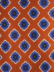 Cravatta cammello 3 Pieghe GASTONE in lana challis stampata inglese