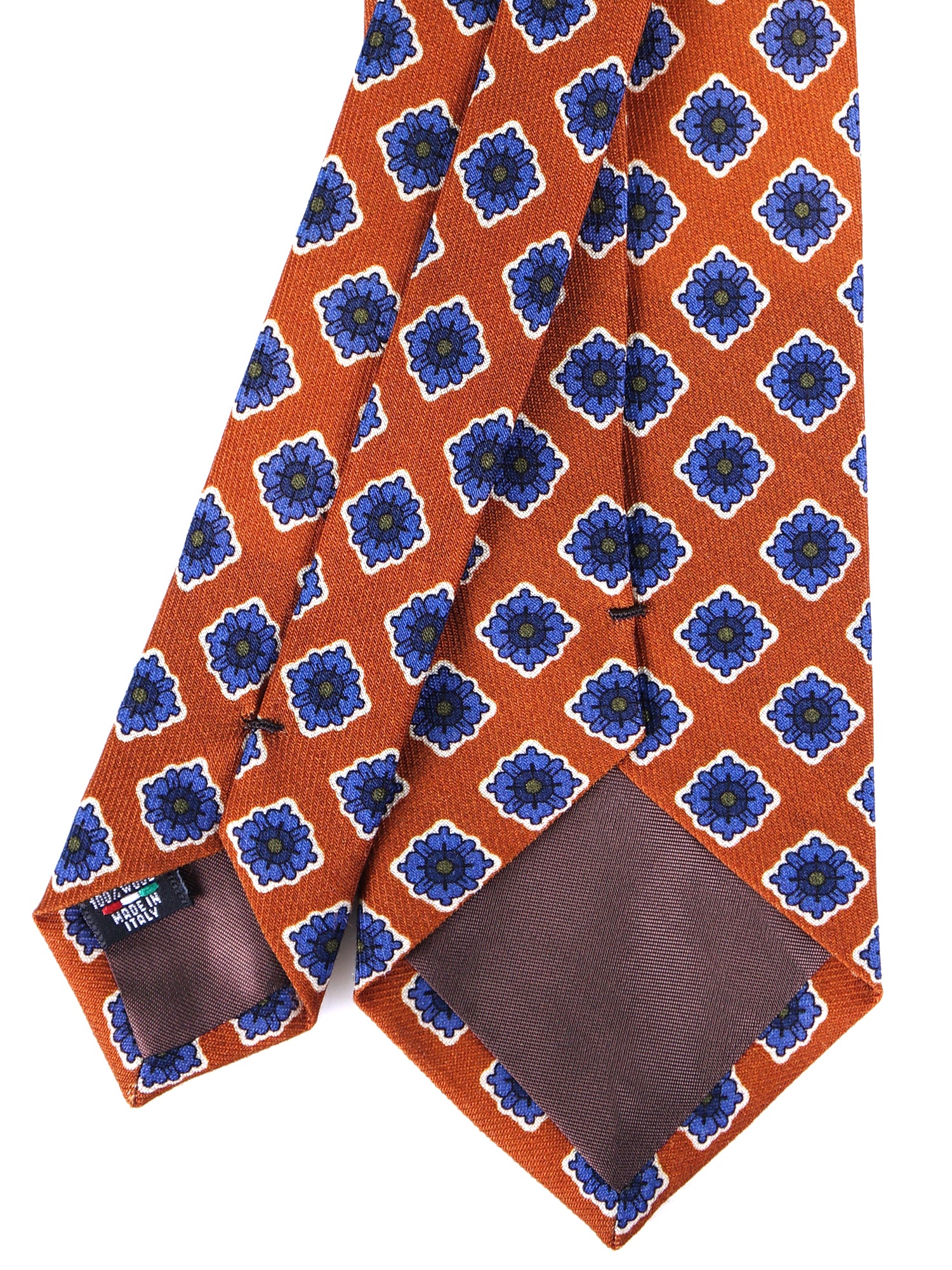 Cravatta cammello 3 Pieghe GASTONE in lana challis stampata inglese