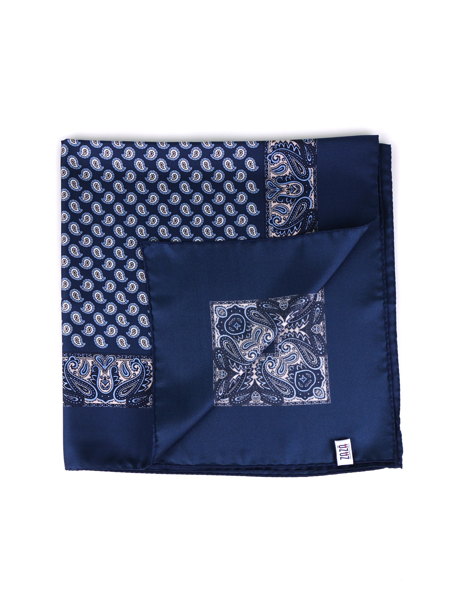 Foulard GLAZE blu in seta stampata