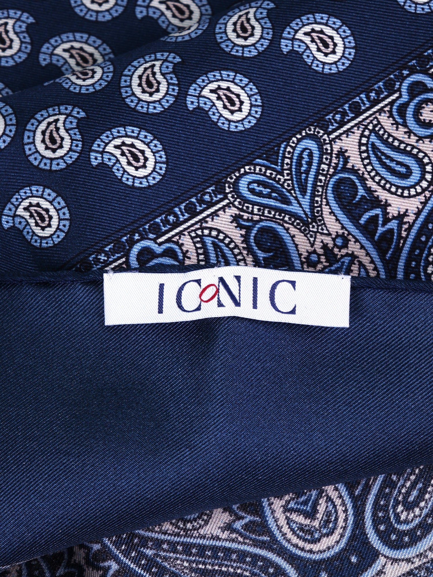Foulard GLAZE blu in seta stampata