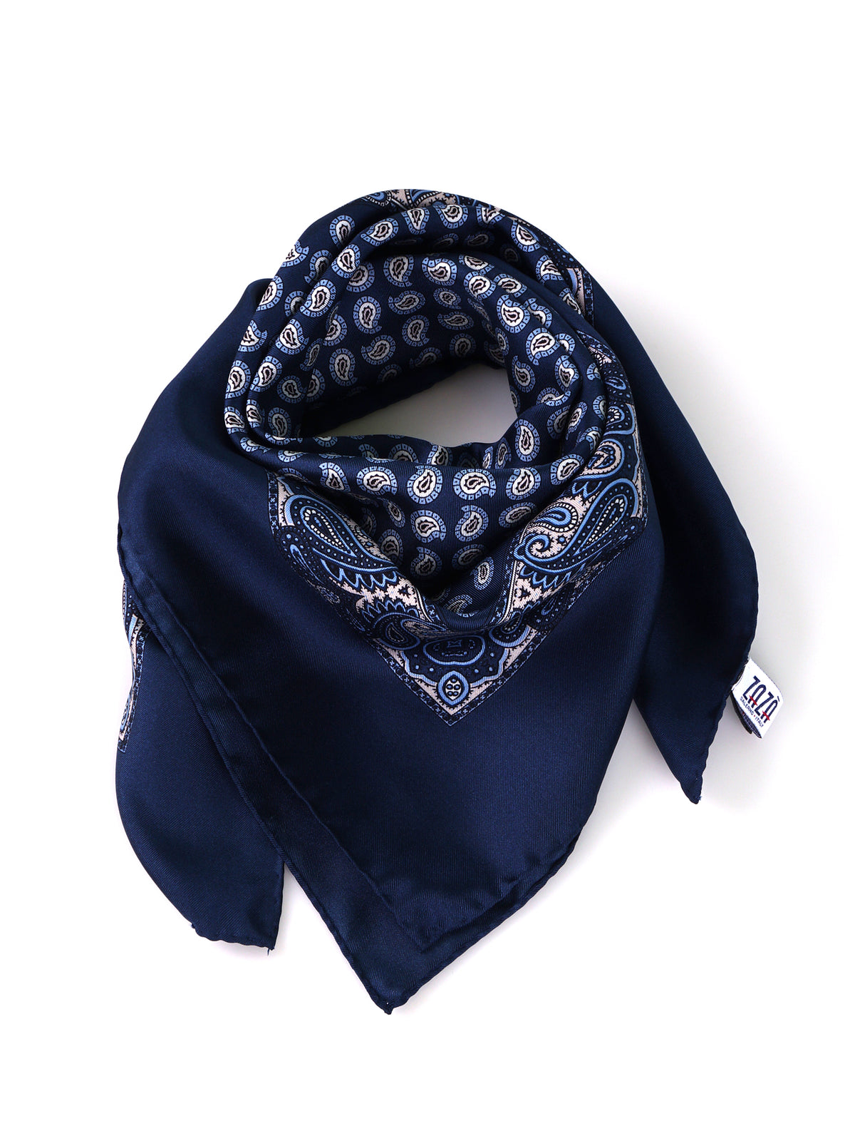 Foulard GLAZE blu in seta stampata