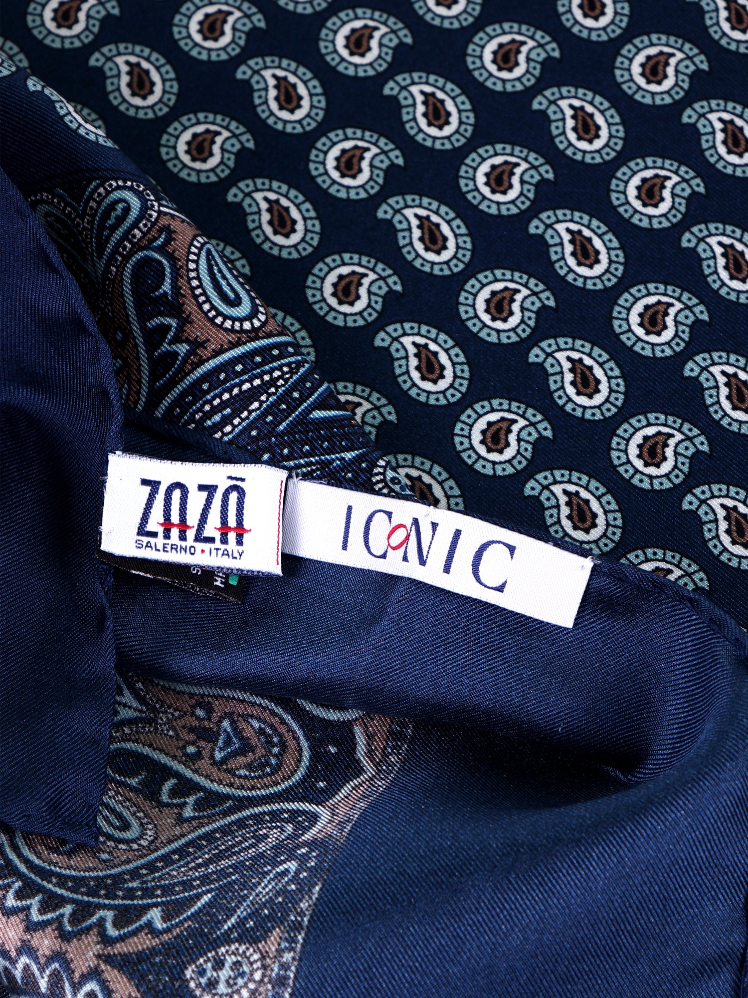 Foulard GLAZE  in seta stampata blu
