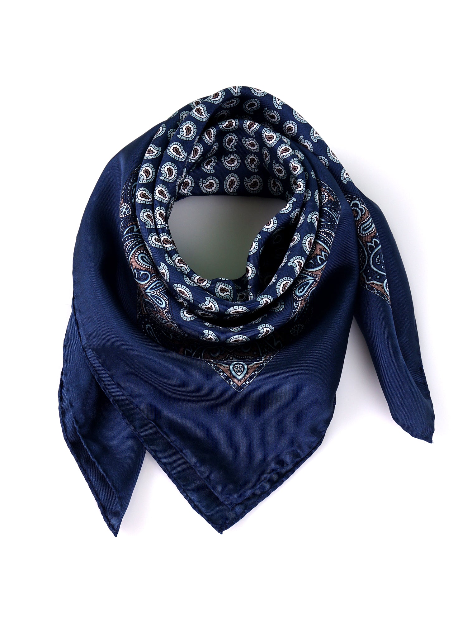 Foulard GLAZE  in seta stampata blu