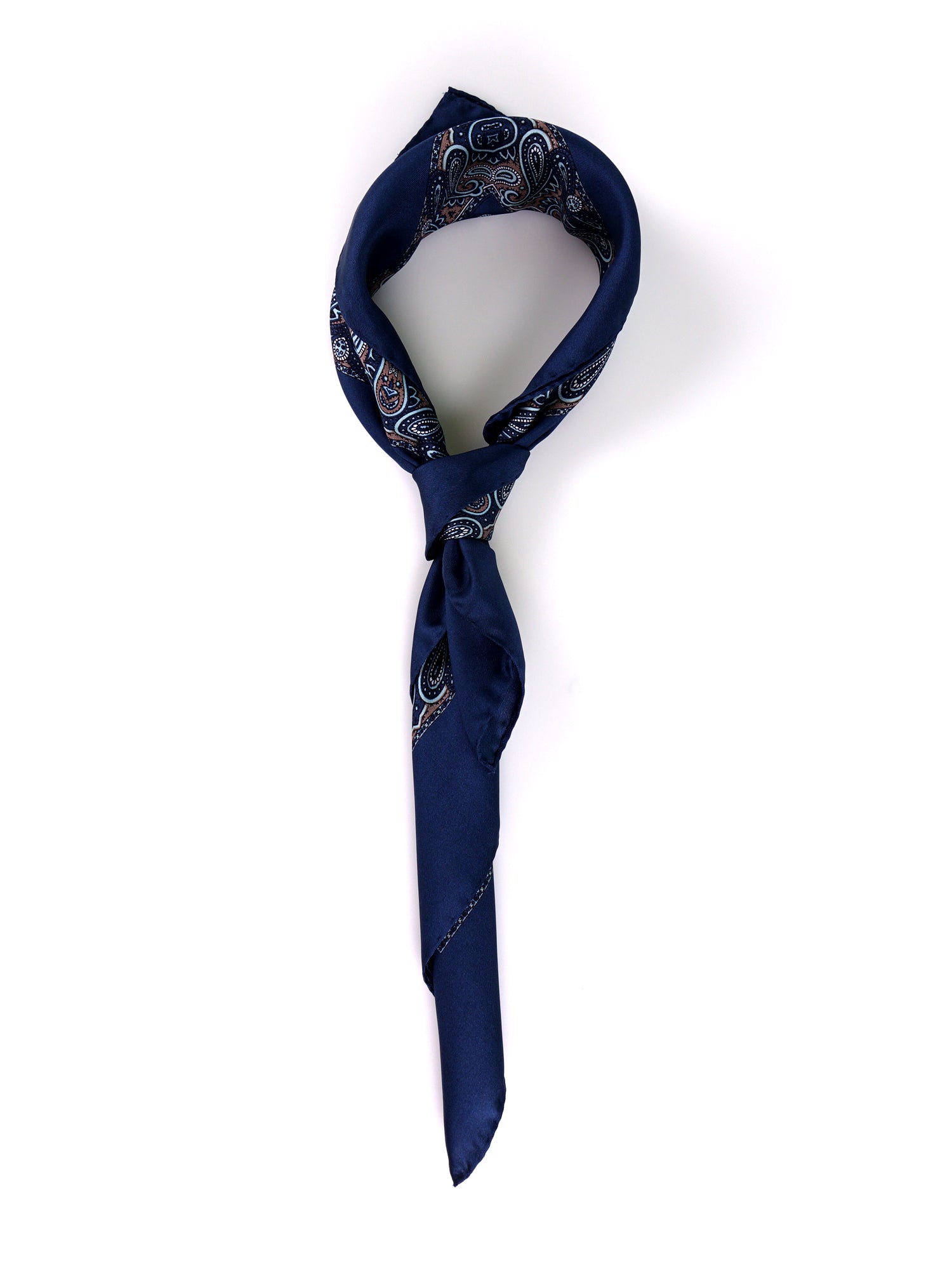 Foulard GLAZE  in seta stampata blu