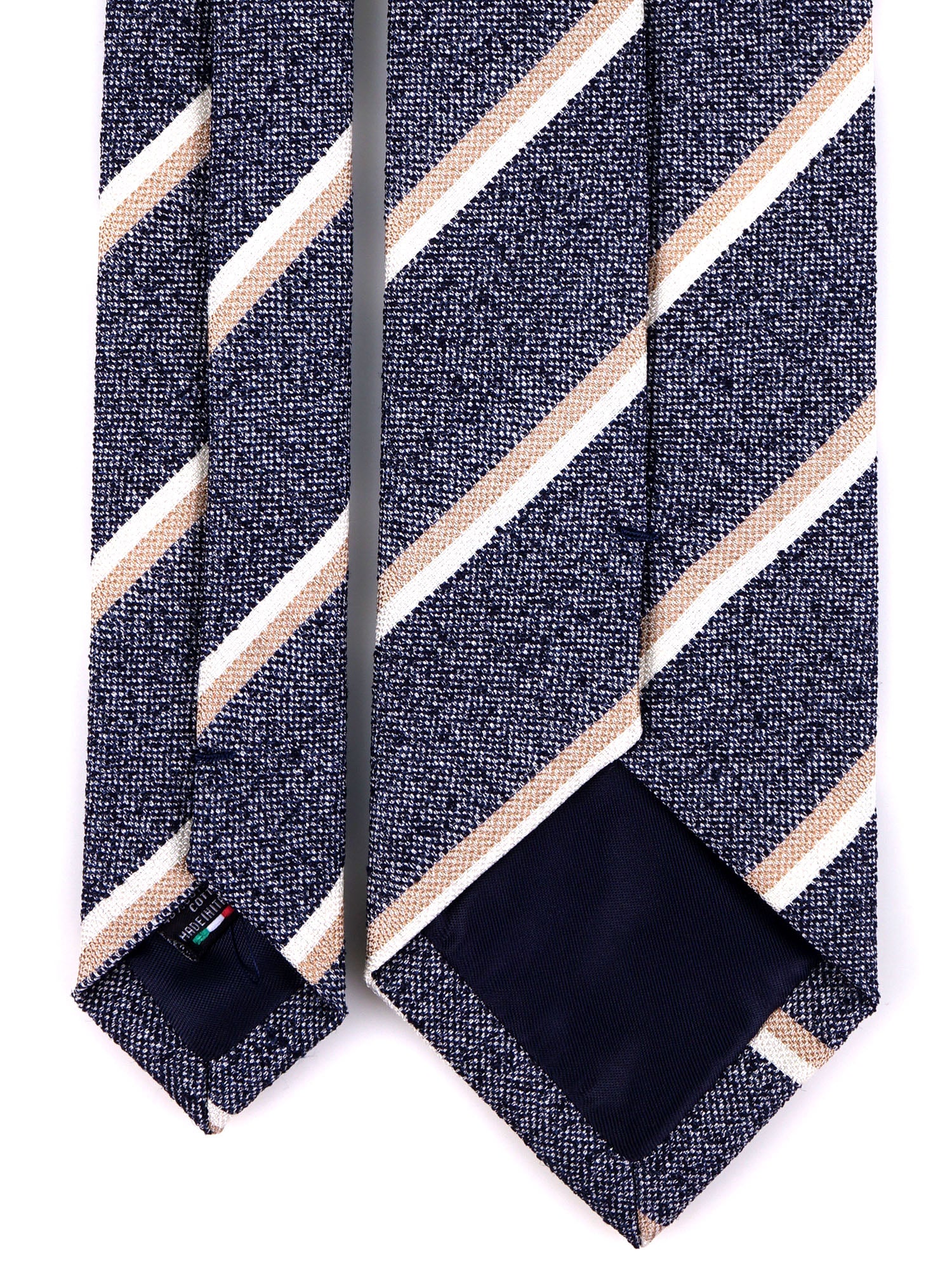 Cravatta 3 pieghe GRIMM in seta\cotone blu