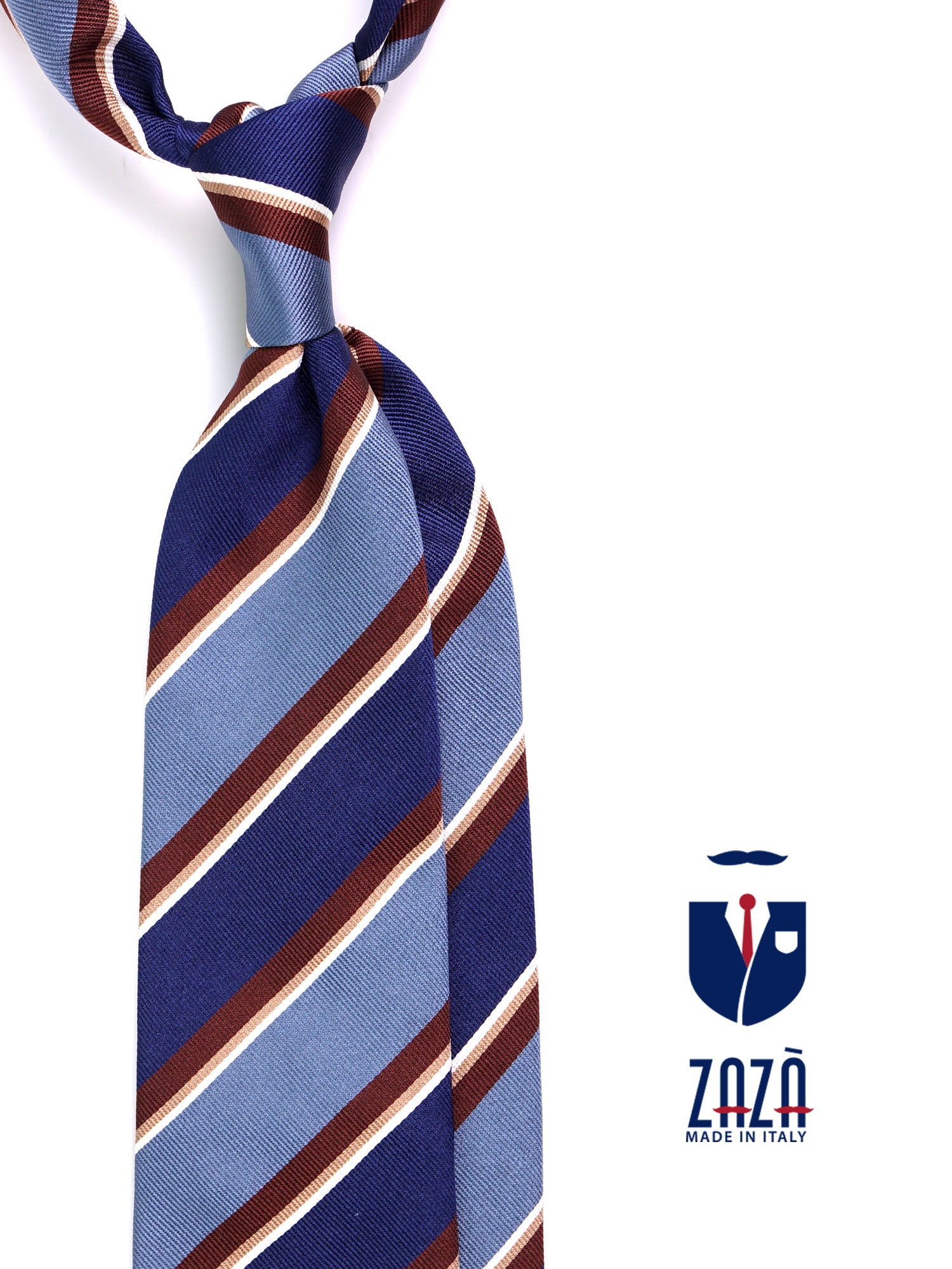 Cravatta 3 pieghe GUS in seta jacquard Blu scuro