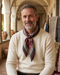 Foulard TRON bordeaux in seta stampata