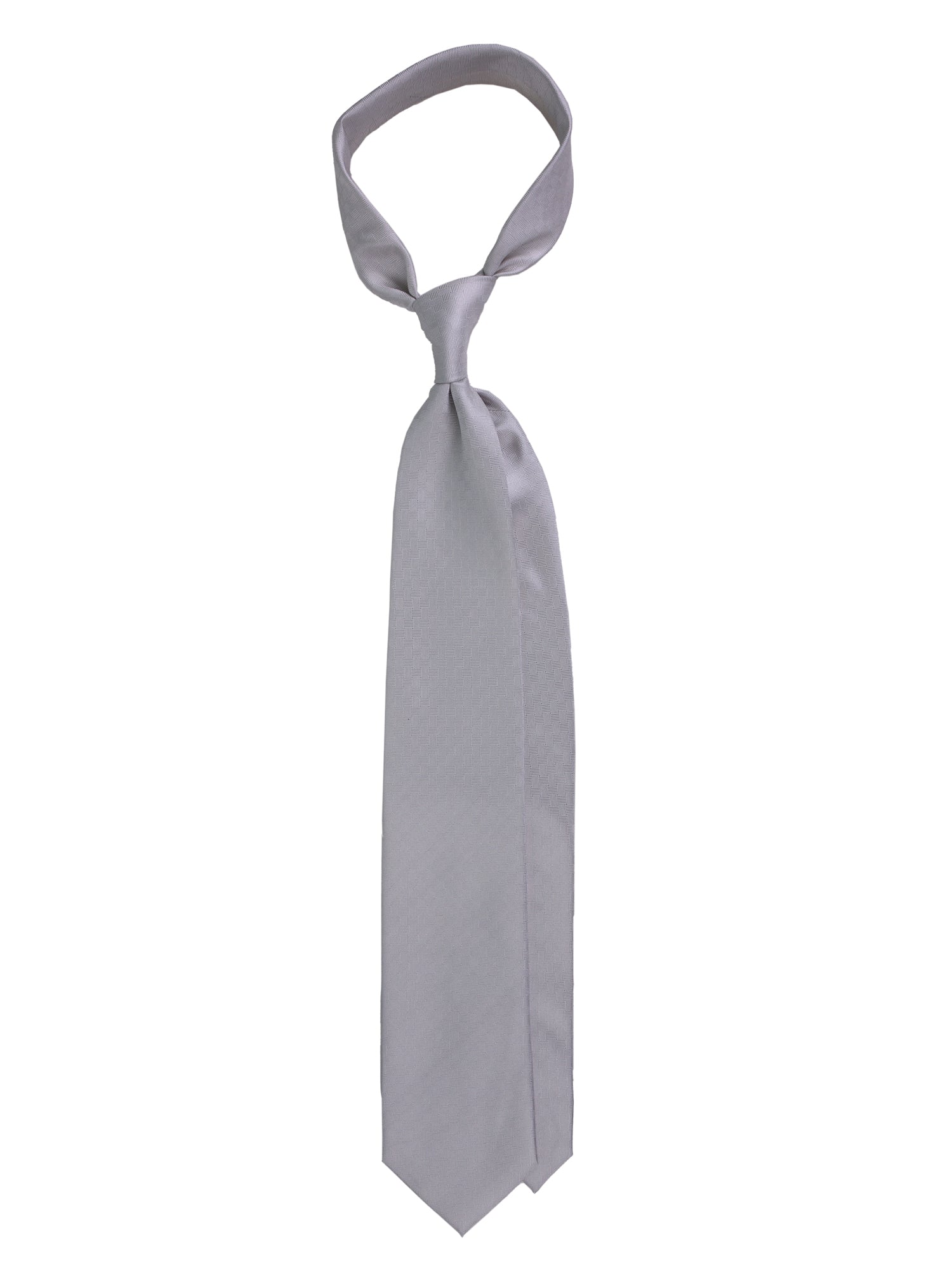 Cravatta 3 pieghe HAPPY in seta jacquard grigio chiaro