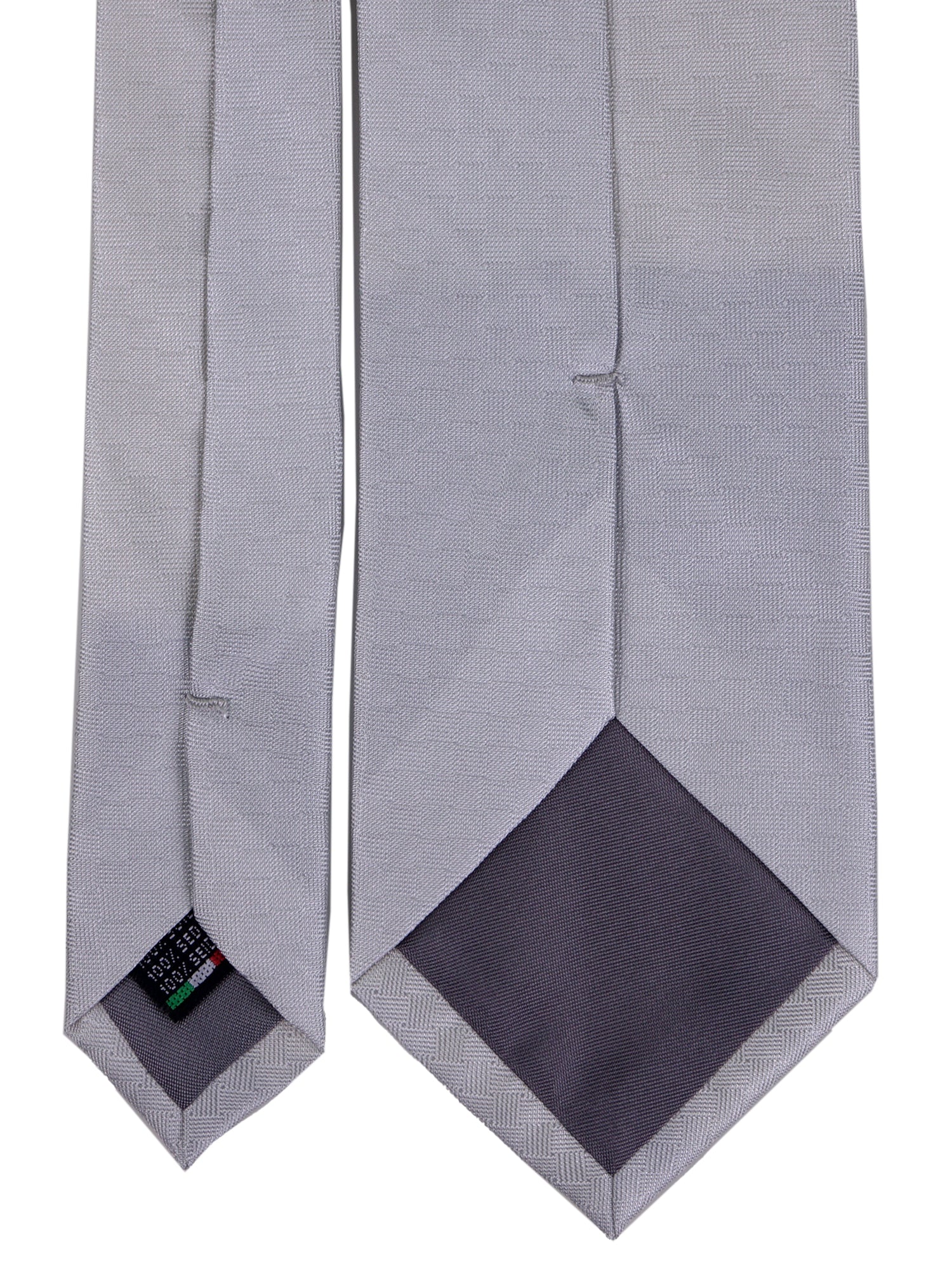 Cravatta 3 pieghe HAPPY in seta jacquard grigio chiaro