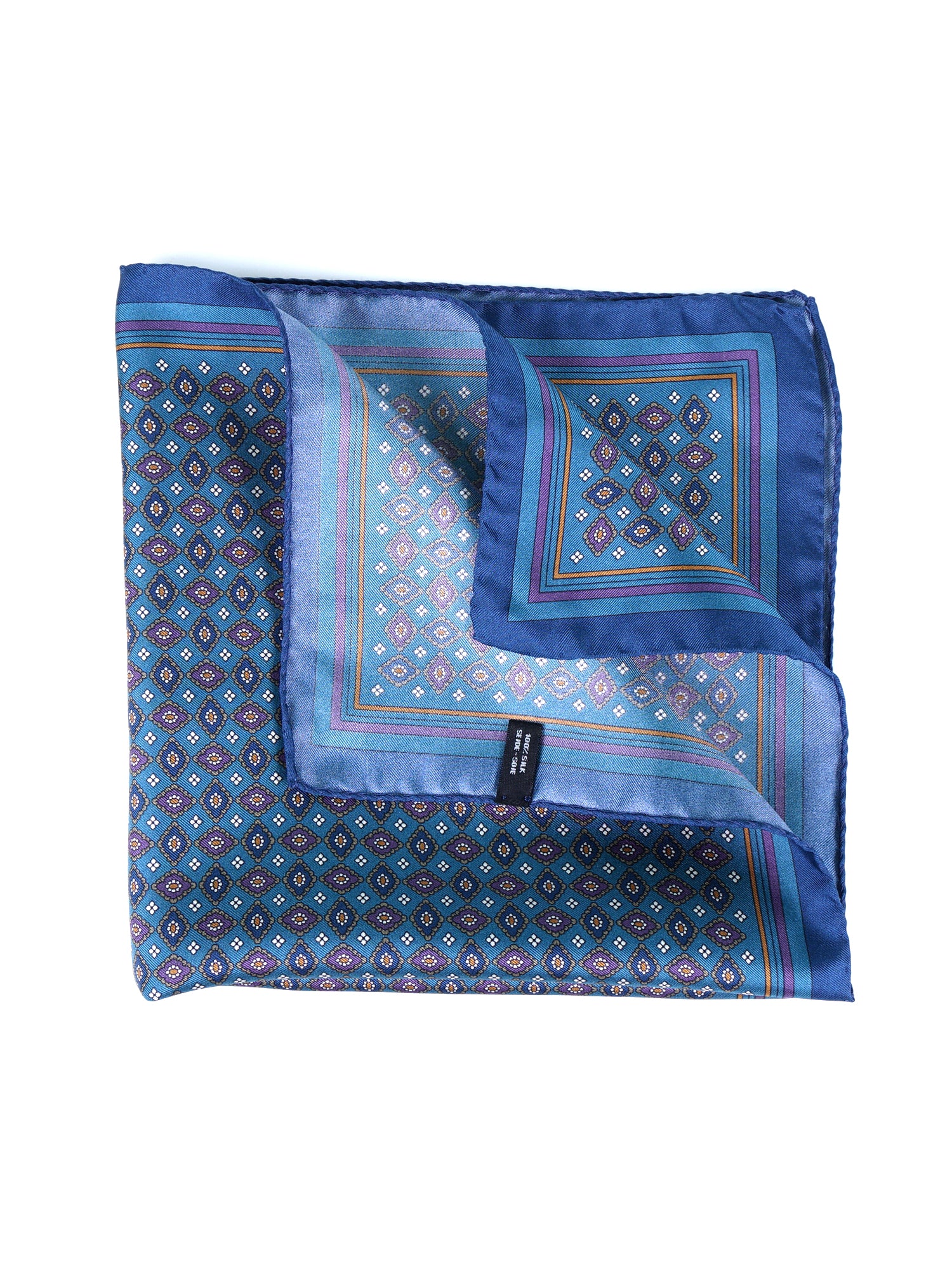 Fazzoletto da taschino ottanio XL in seta twill HAVOCK