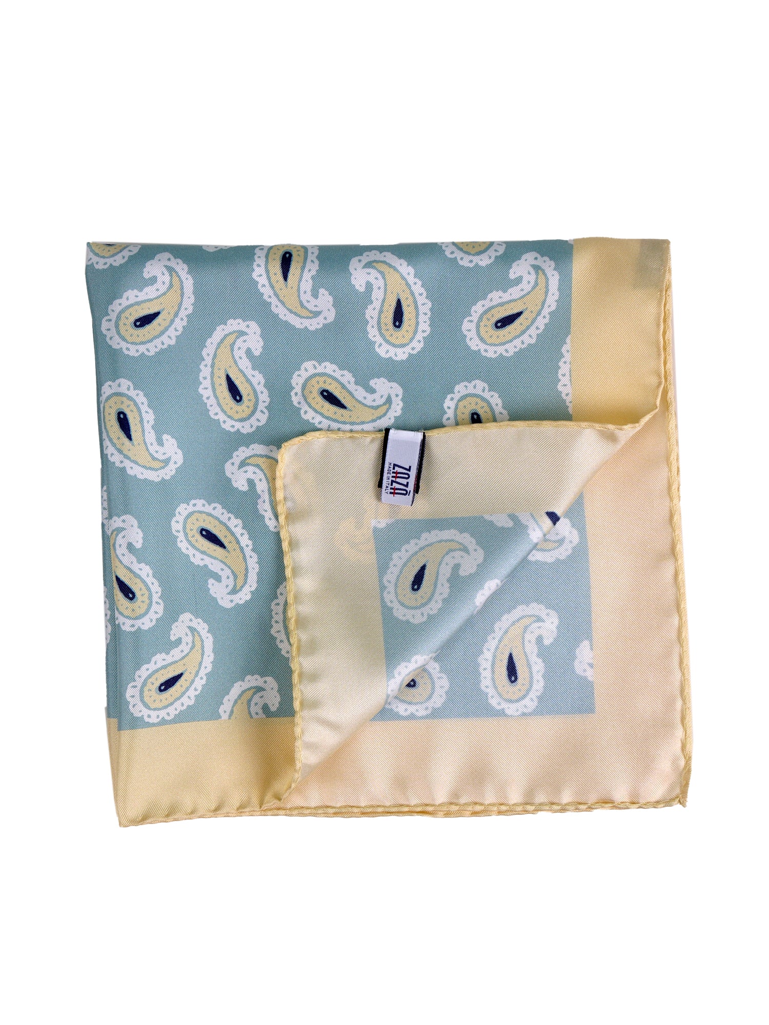 Fazzoletto da taschino verde XL in seta stampata HOPES