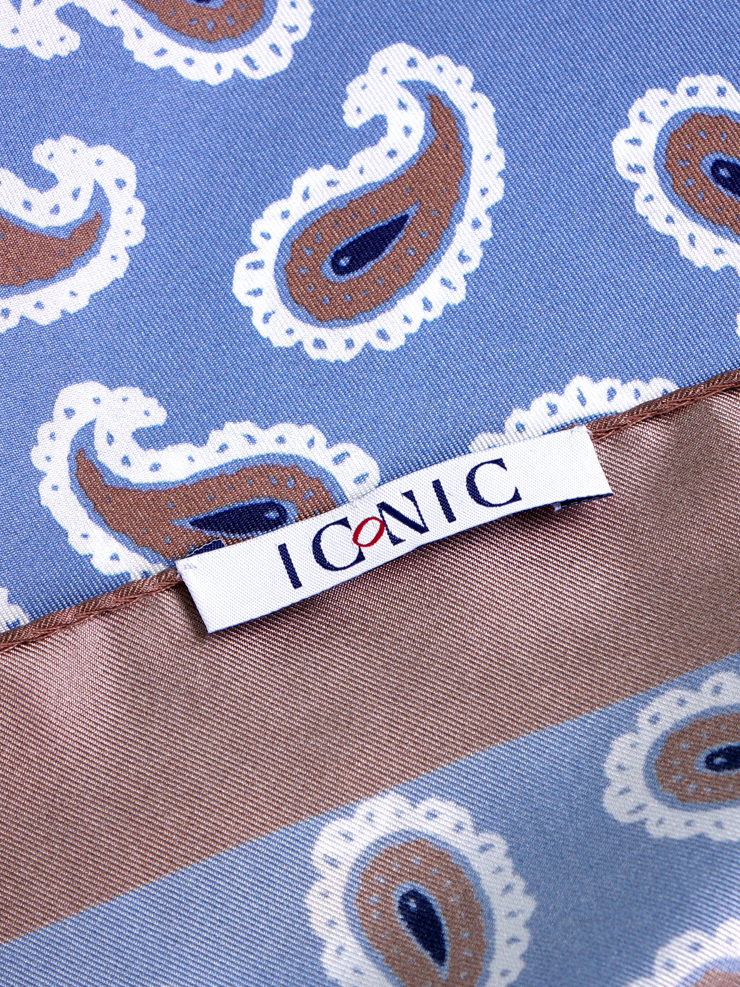 Fazzoletto da taschino celeste XL in seta stampata HOPES