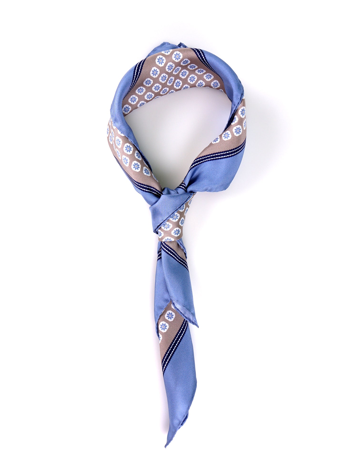 Foulard IMA beige in seta stampata