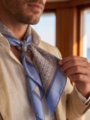 Foulard IMA beige in seta stampata