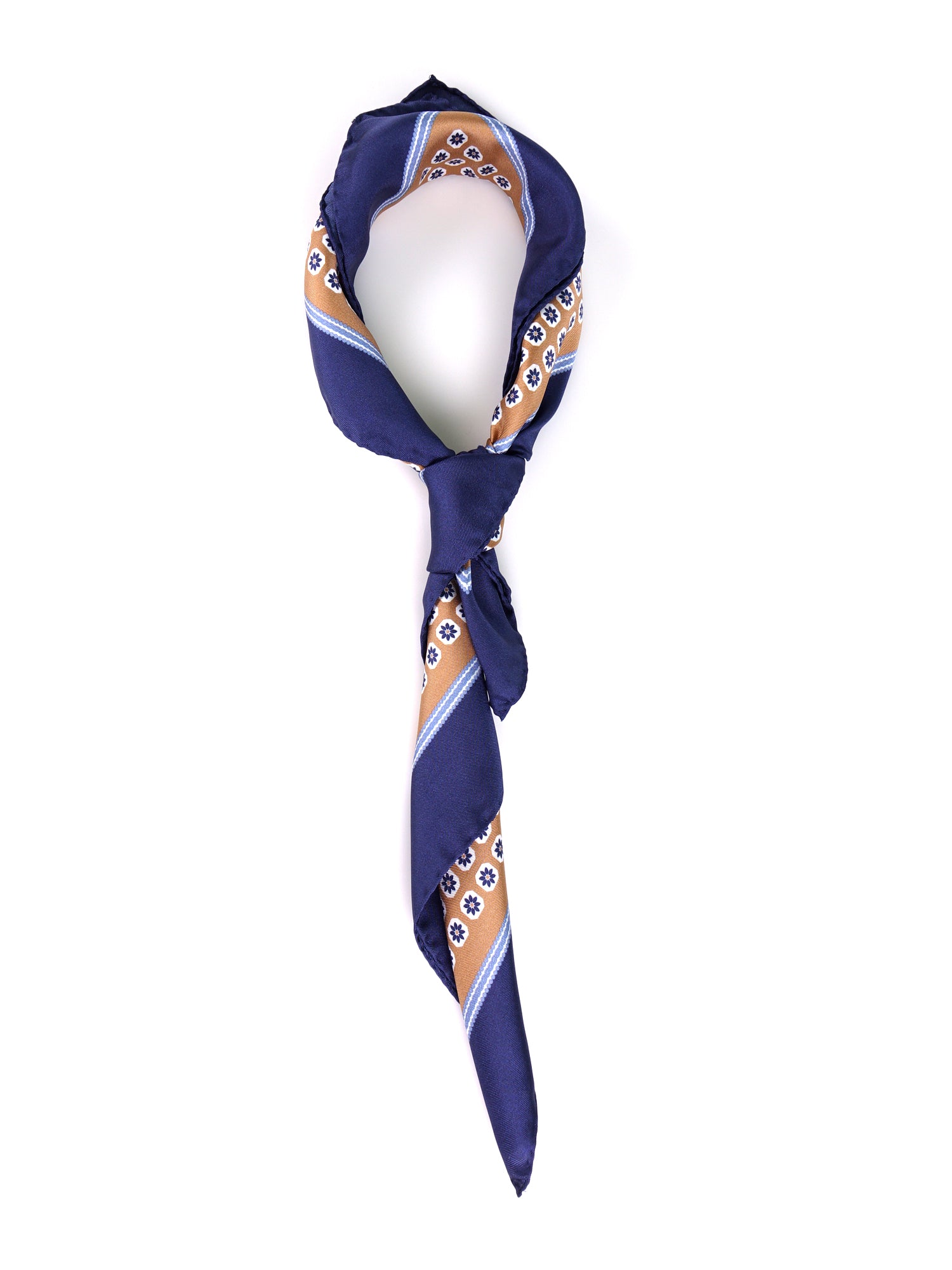 Foulard IMA marrone cammello in seta stampata