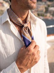 Foulard IMA marrone cammello in seta stampata