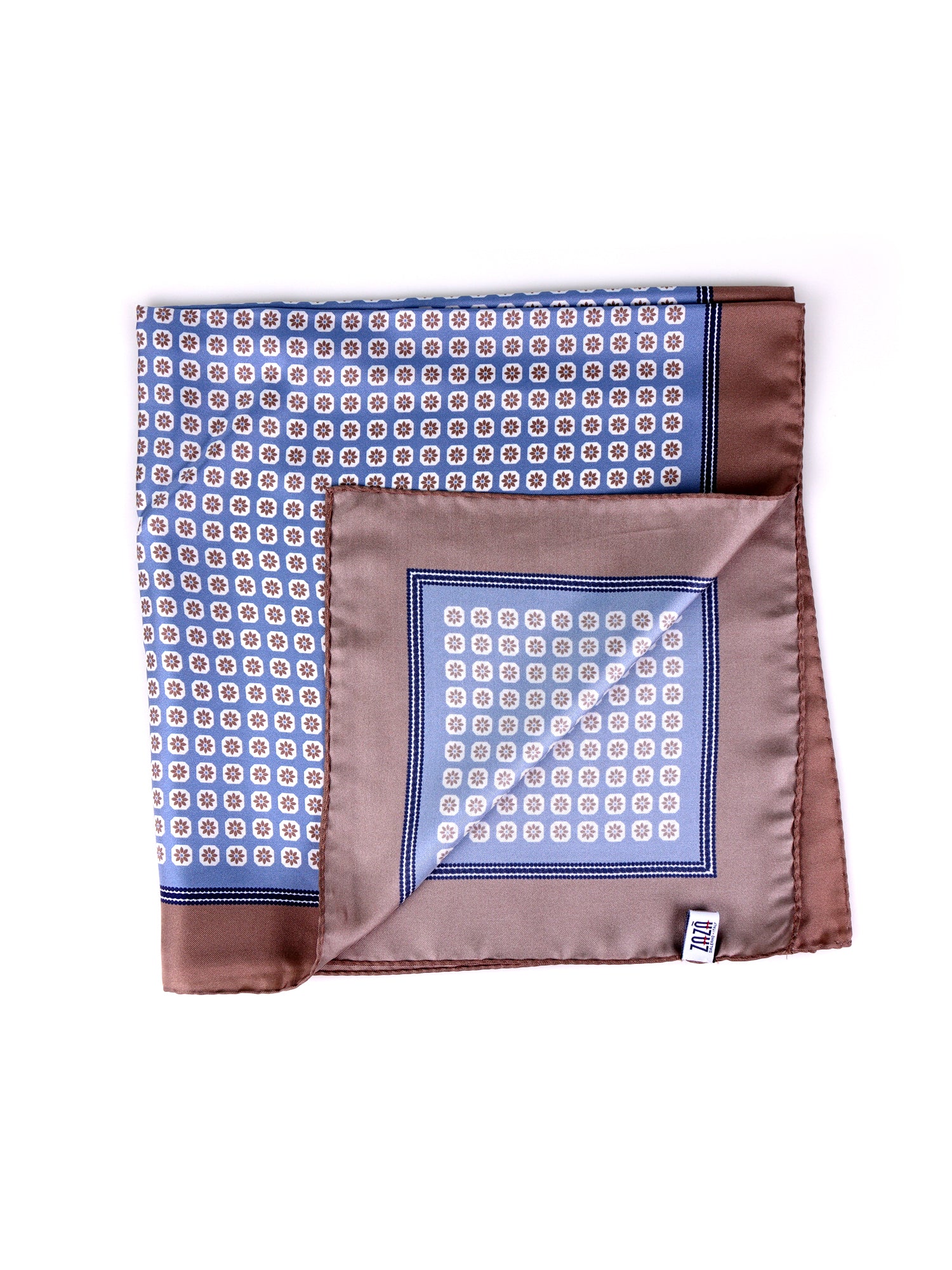 Foulard IMA celeste in seta stampata