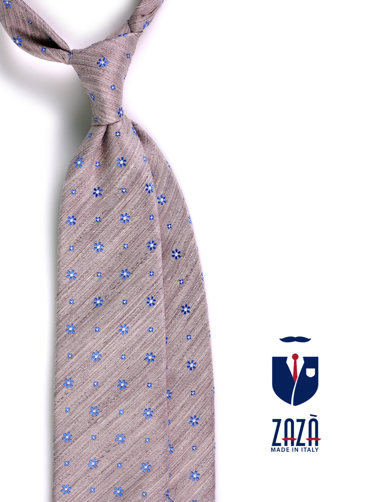 Cravatta 3 pieghe IRIS seta\lino beige