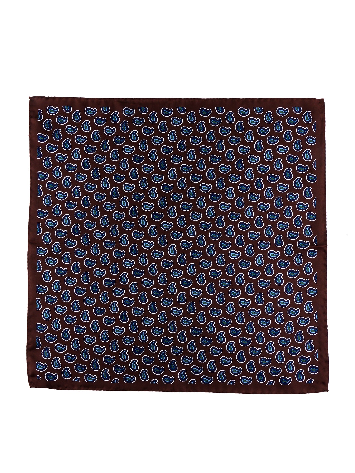 Fazzoletto da taschino marrone XL in seta stampata JEAN
