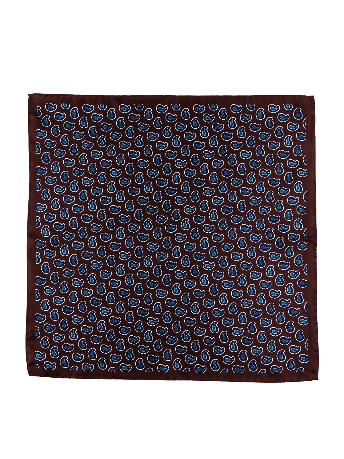 Fazzoletto da taschino marrone XL in seta stampata JEAN