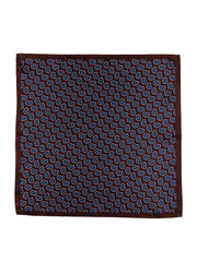 Fazzoletto da taschino marrone XL in seta stampata JEAN