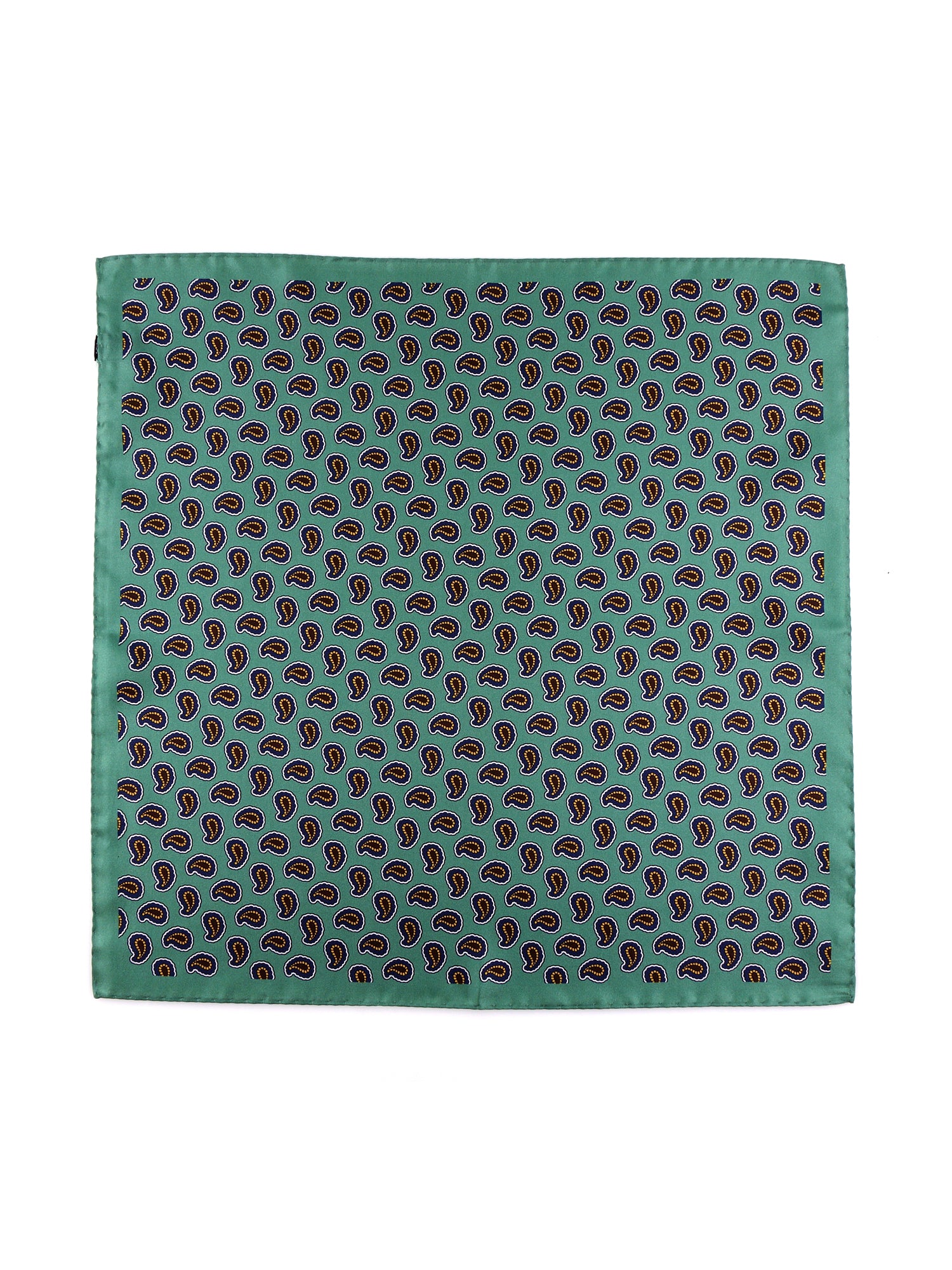 Fazzoletto da taschino verde XL in seta stampata JEAN