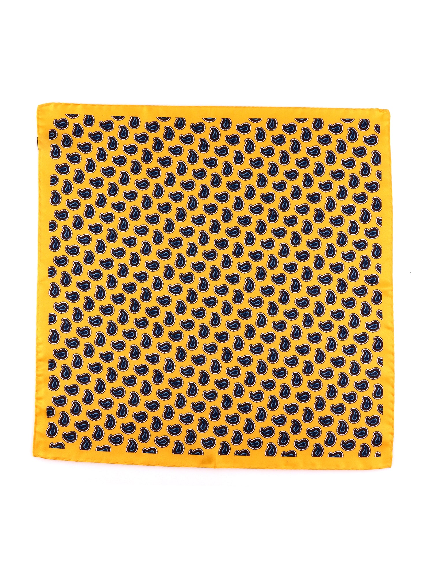Fazzoletto da taschino giallo XL in seta stampata JEAN