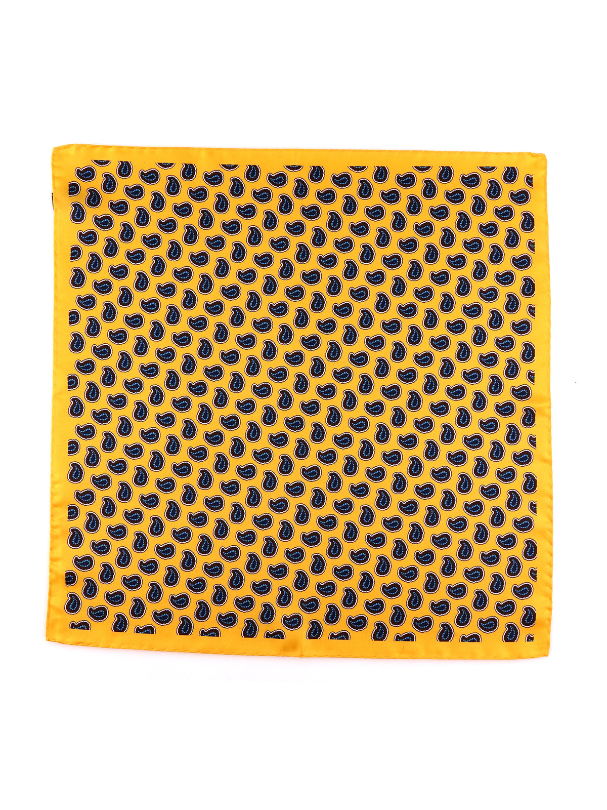 Fazzoletto da taschino giallo XL in seta stampata JEAN