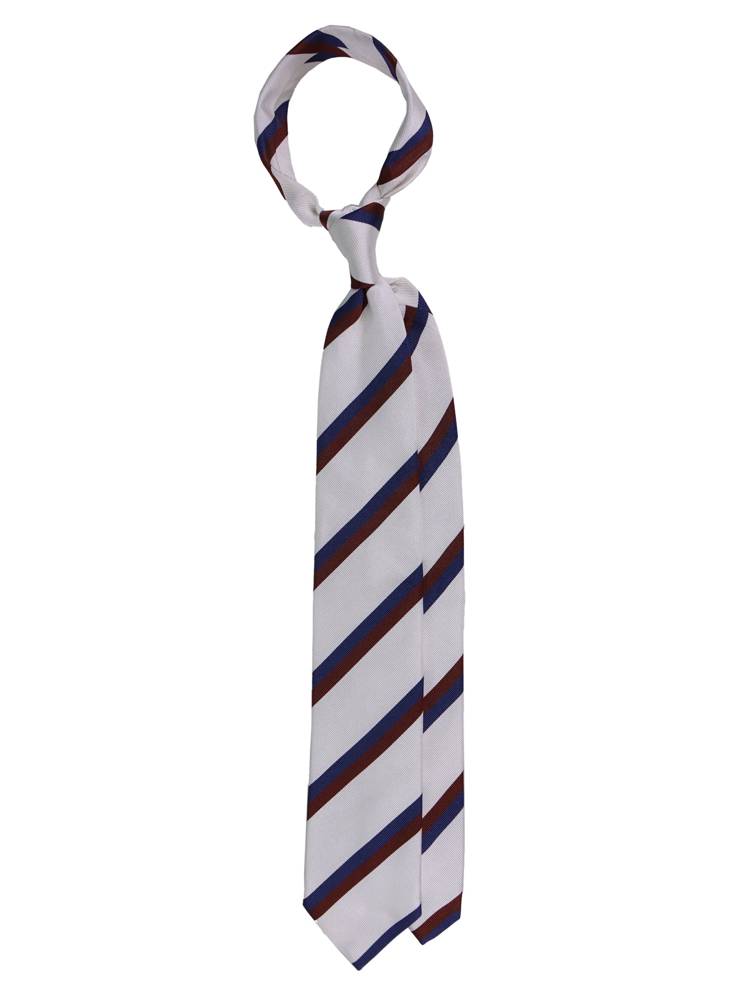 Cravatta 3 pieghe JOE in seta jacquard bianco\blu