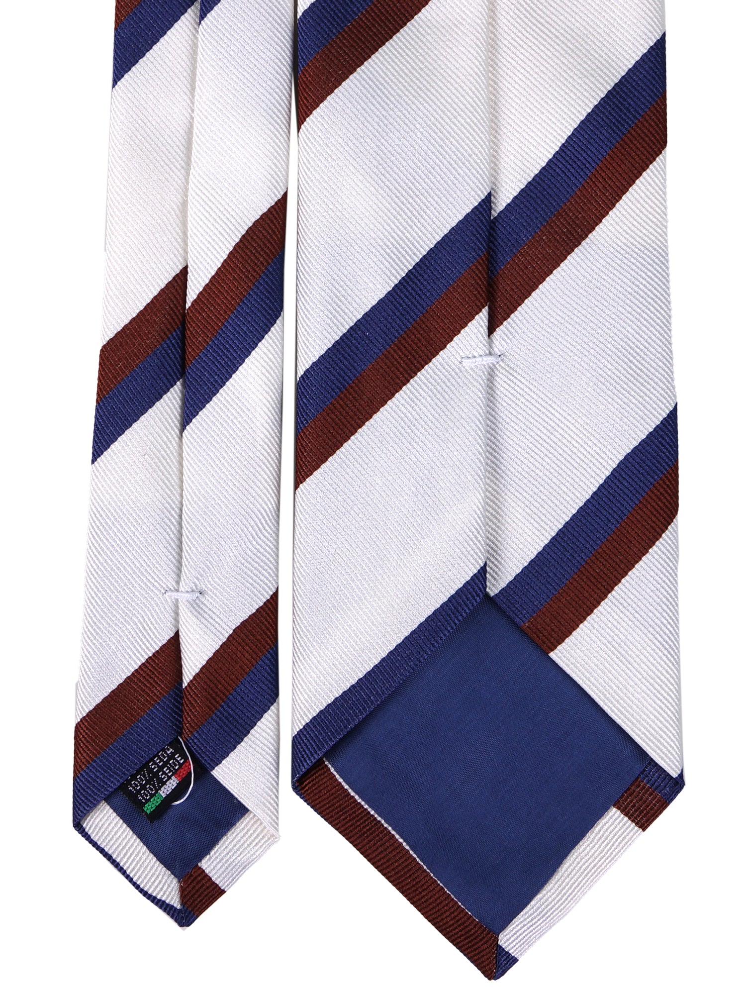 Cravatta 3 pieghe JOE in seta jacquard bianco\blu