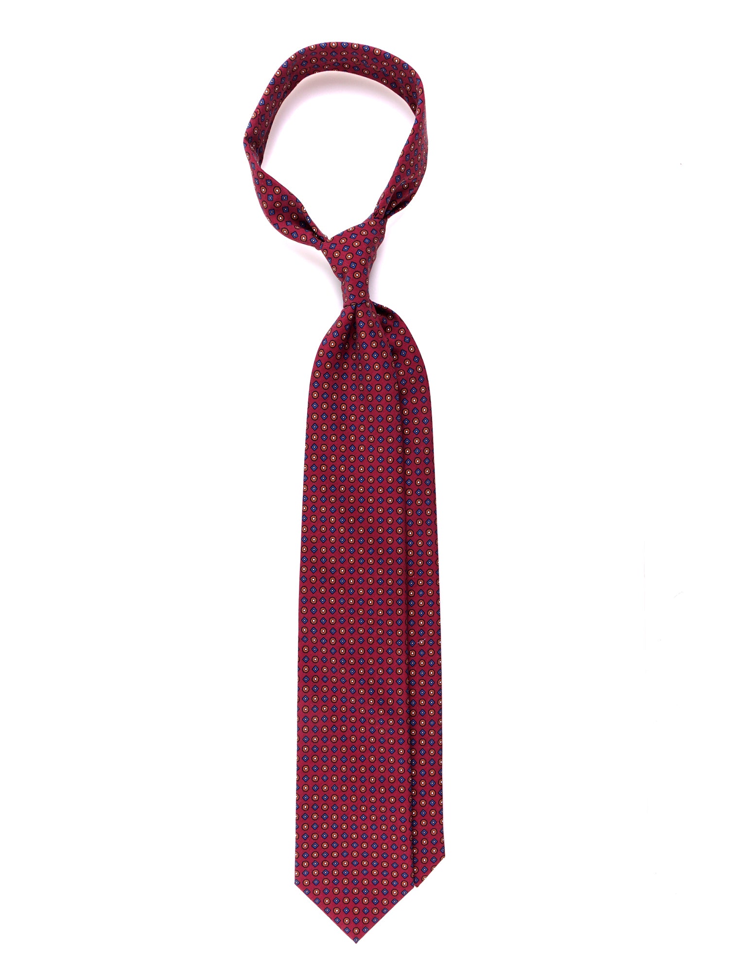 Cravatta 3 pieghe bordeaux JORDAN in seta madder