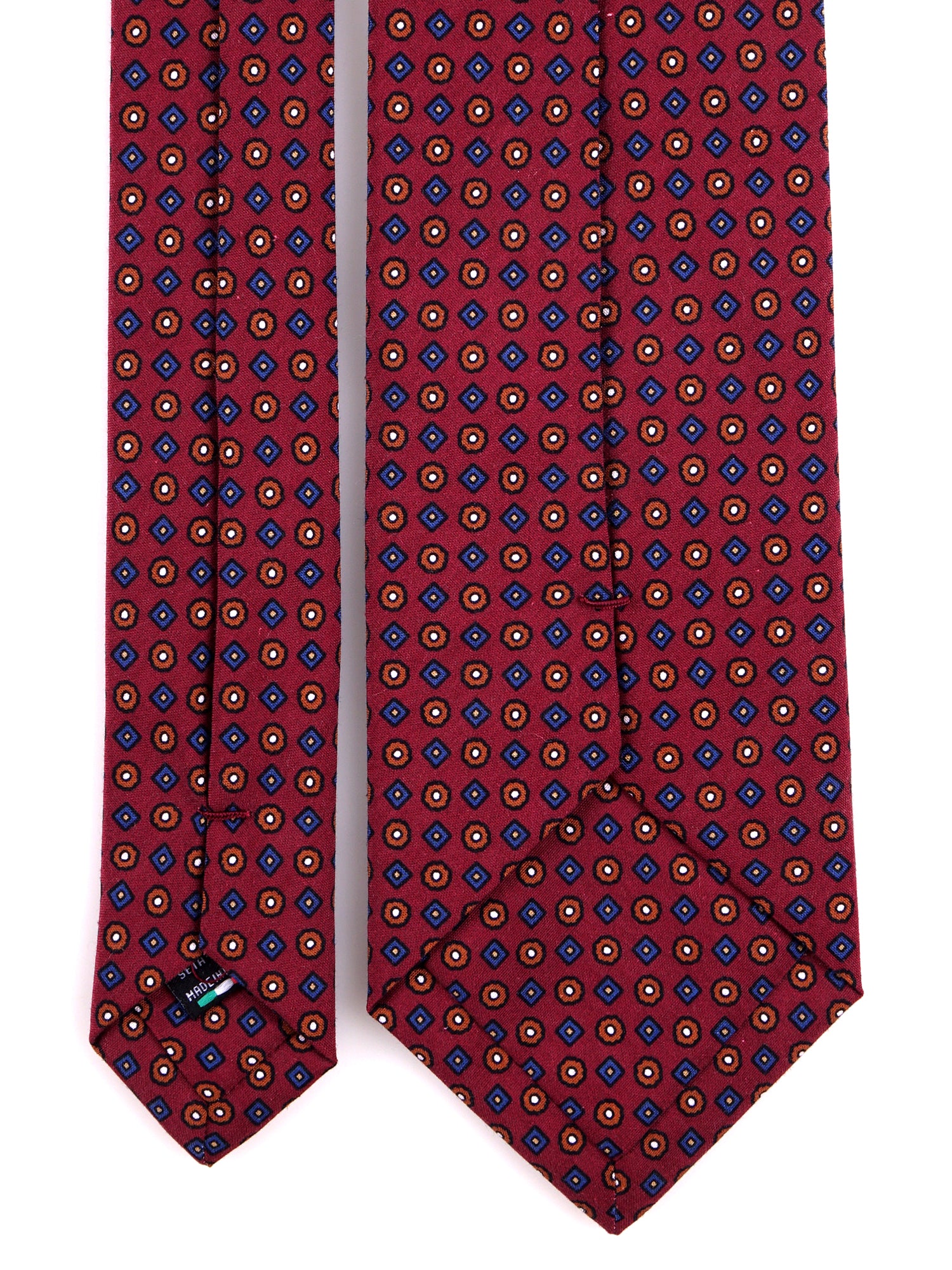 Cravatta 3 pieghe bordeaux JORDAN in seta madder
