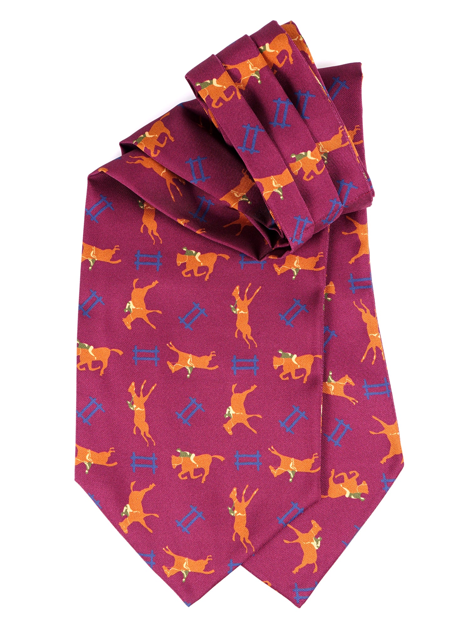 Ascot doppia punta bordeaux in seta stampata JUMP