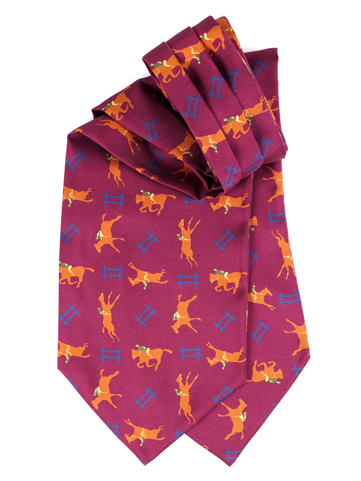 Ascot doppia punta bordeaux in seta stampata JUMP