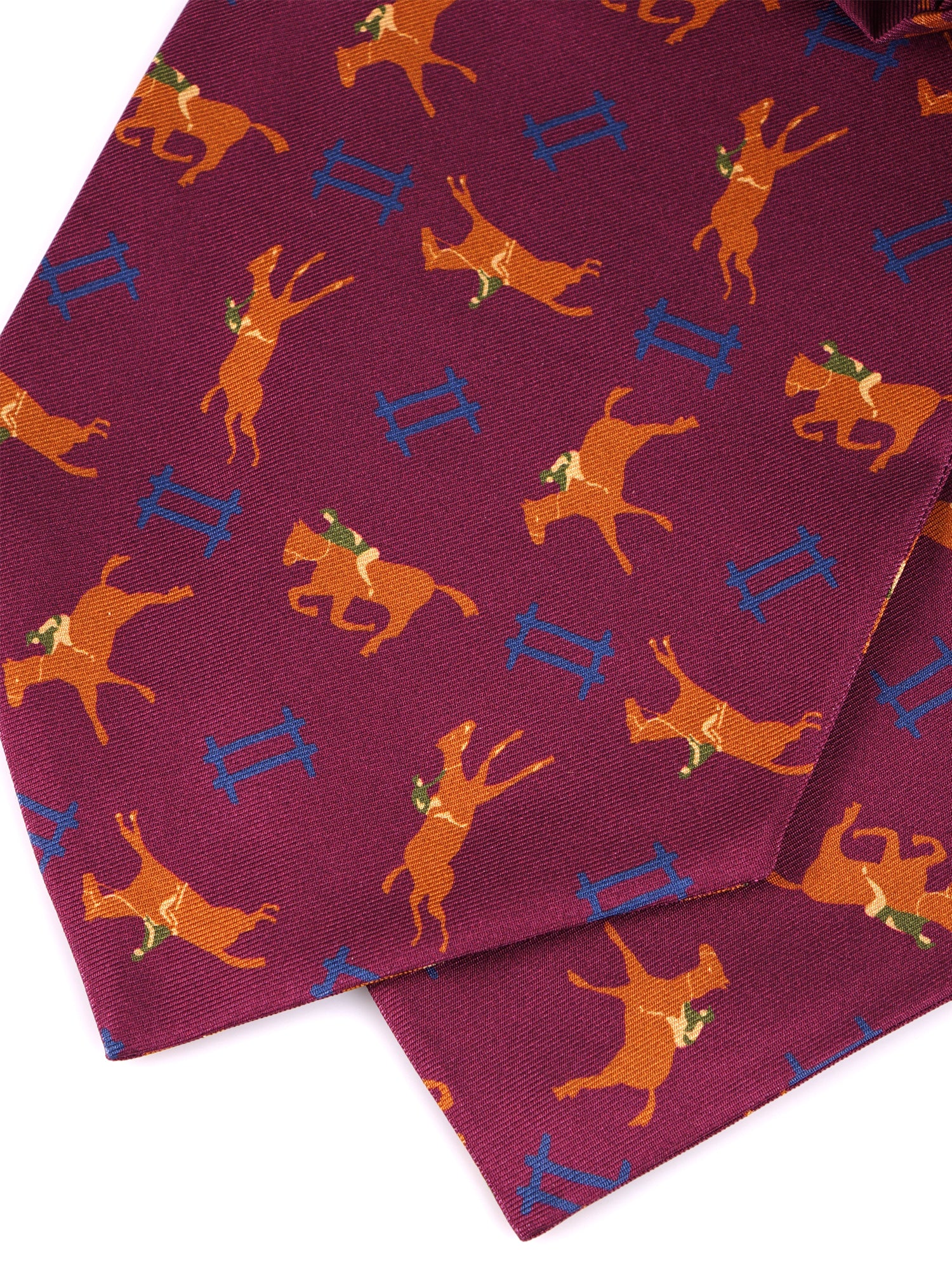 Ascot doppia punta bordeaux in seta stampata JUMP