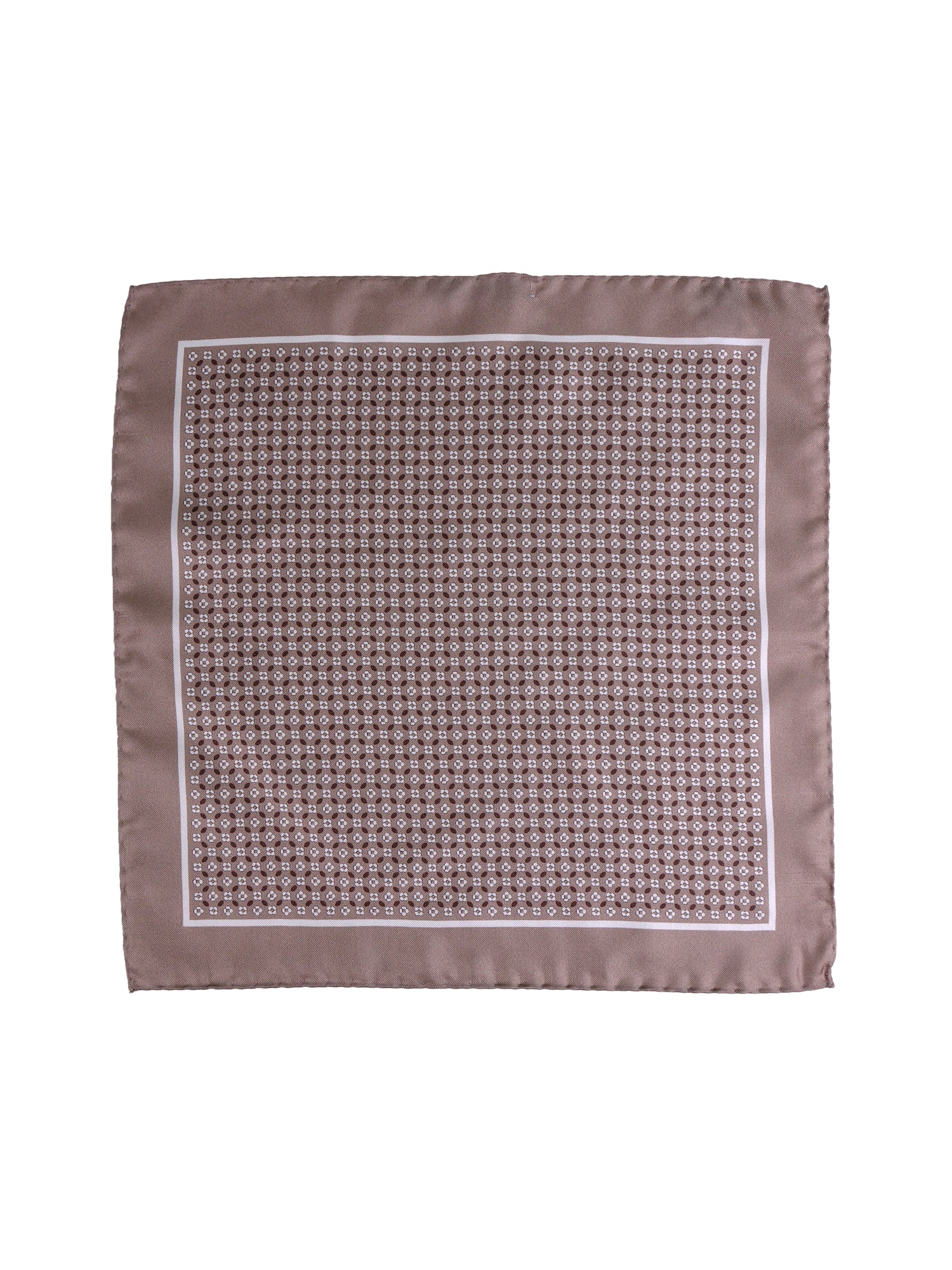Fazzoletto da taschino beige in seta stampata KAREN
