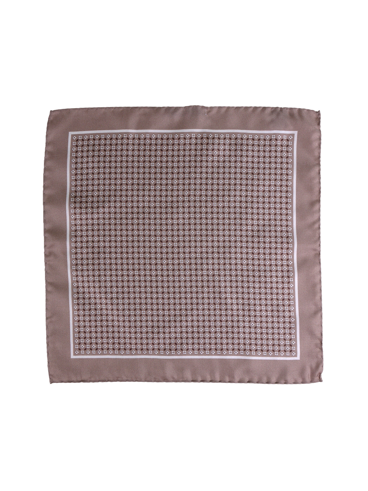 Fazzoletto da taschino beige in seta stampata KAREN