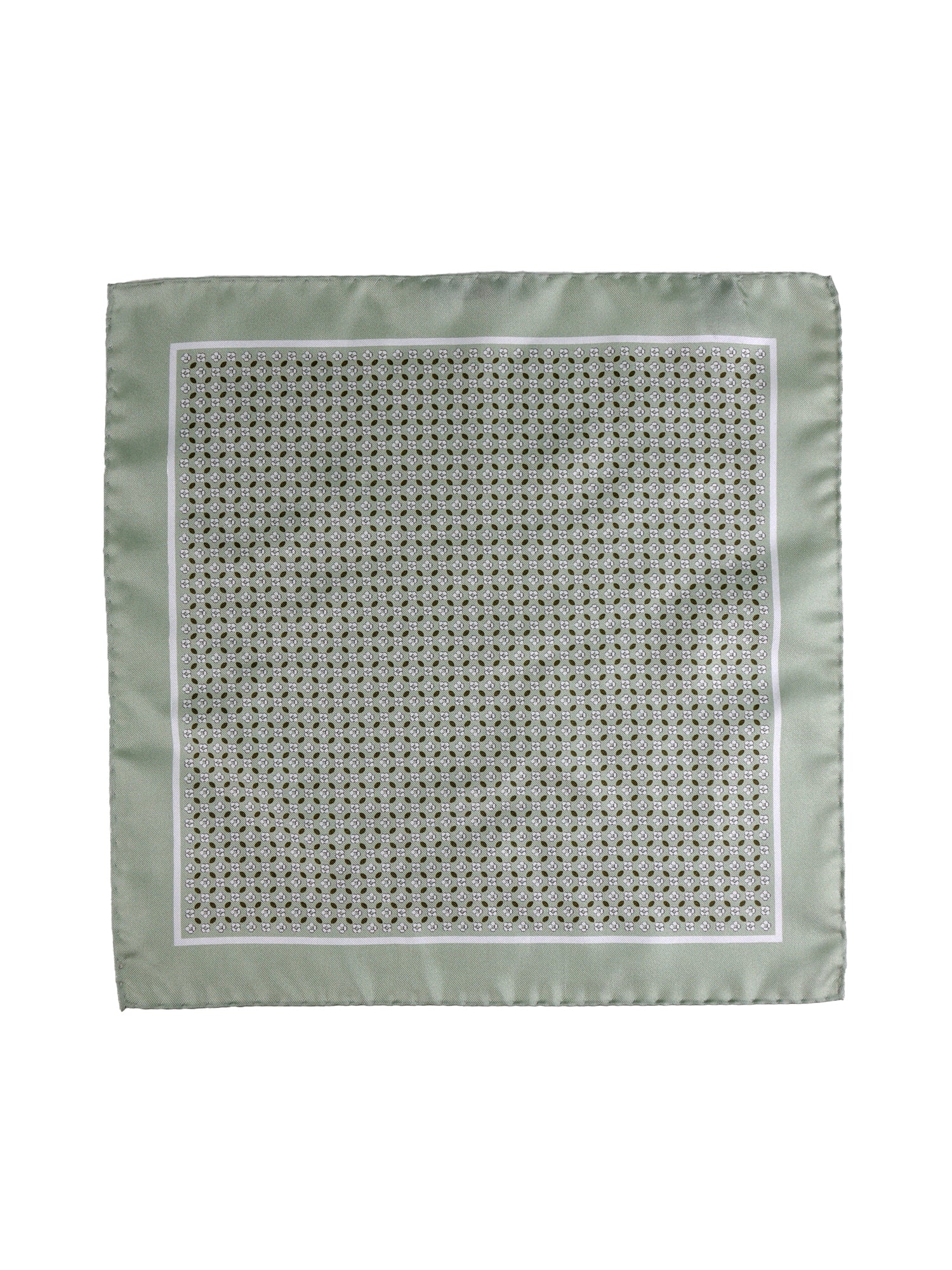 Fazzoletto da taschino verde in seta stampata KAREN