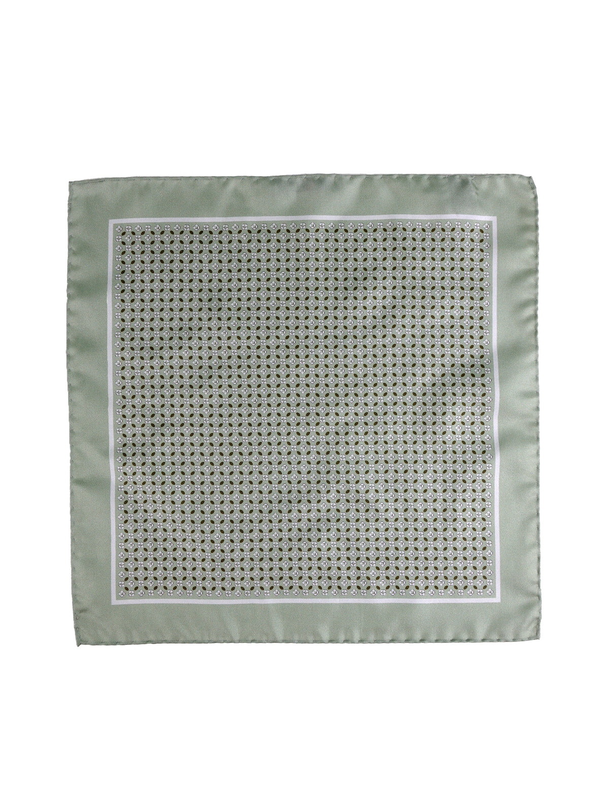 Fazzoletto da taschino verde in seta stampata KAREN