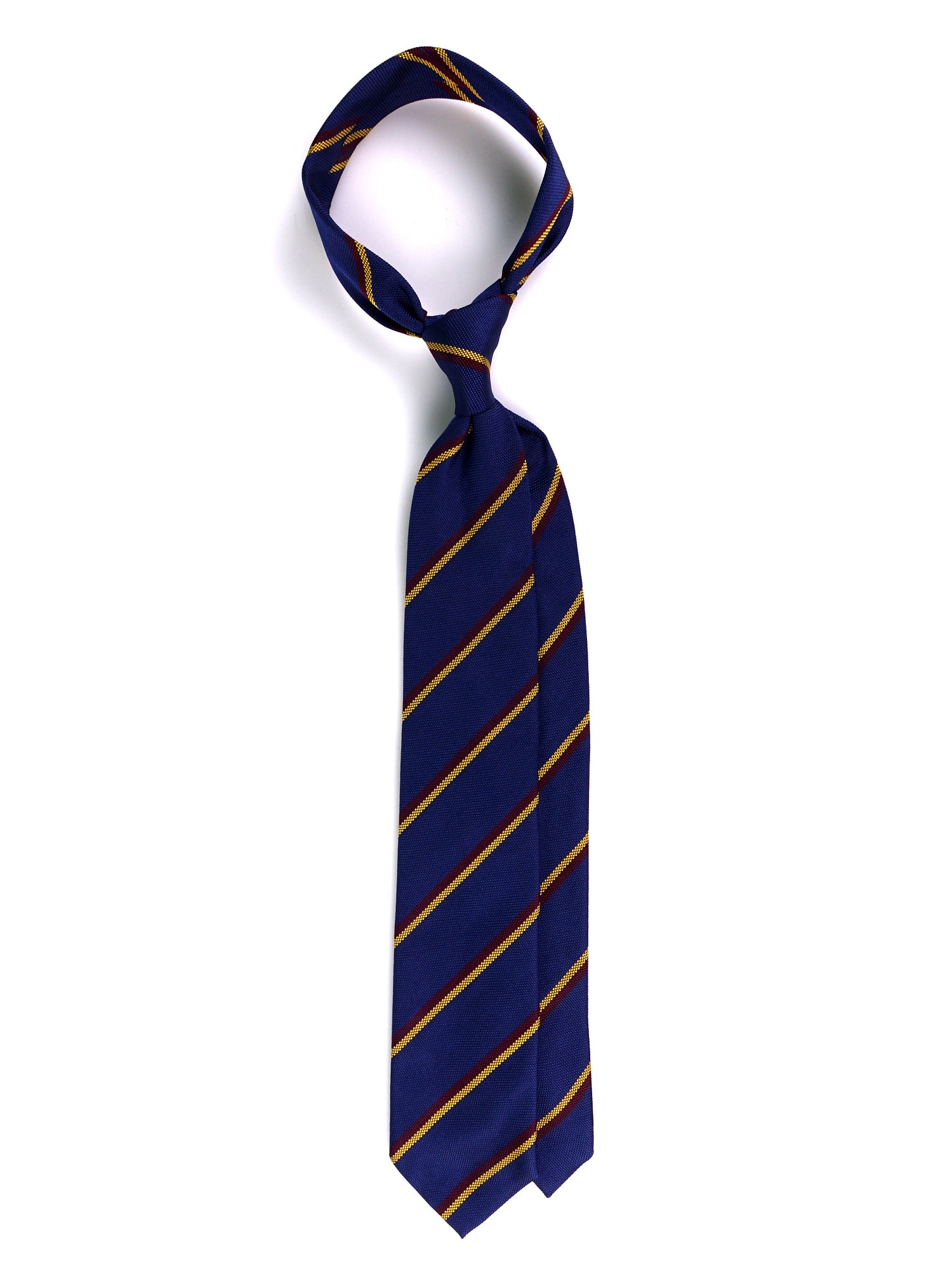 Cravatta 3 pieghe KENT in seta jacquard Blu