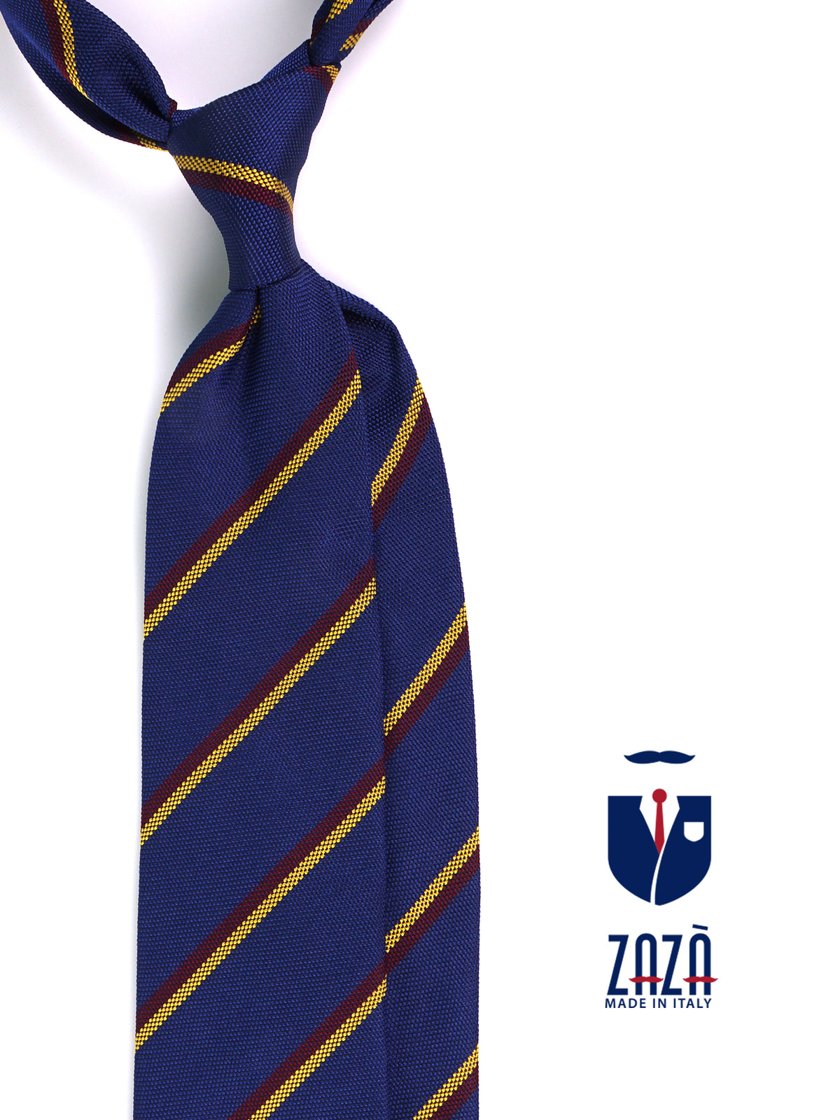 Cravatta 3 pieghe KENT in seta jacquard Blu