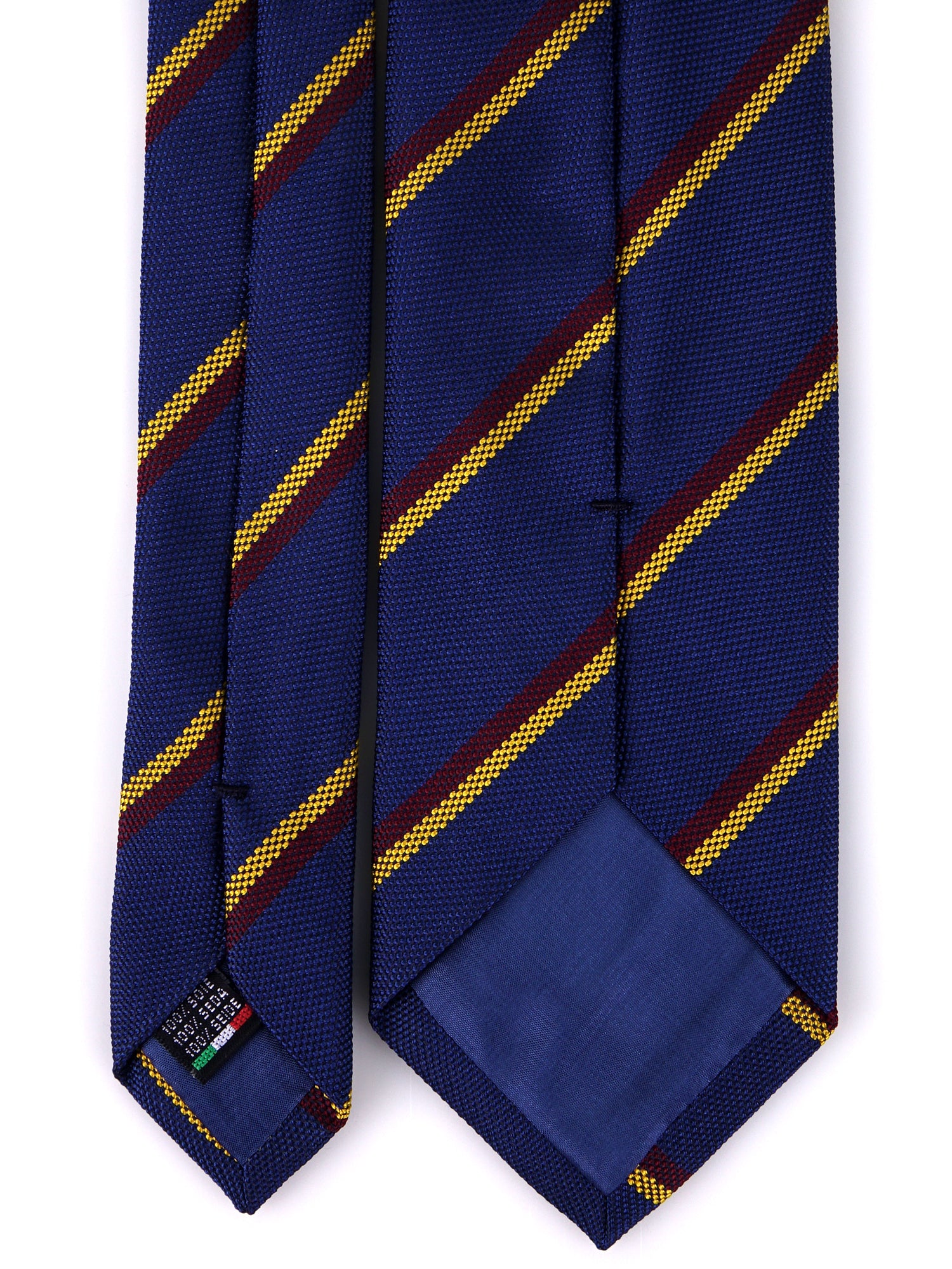 Cravatta 3 pieghe KENT in seta jacquard Blu