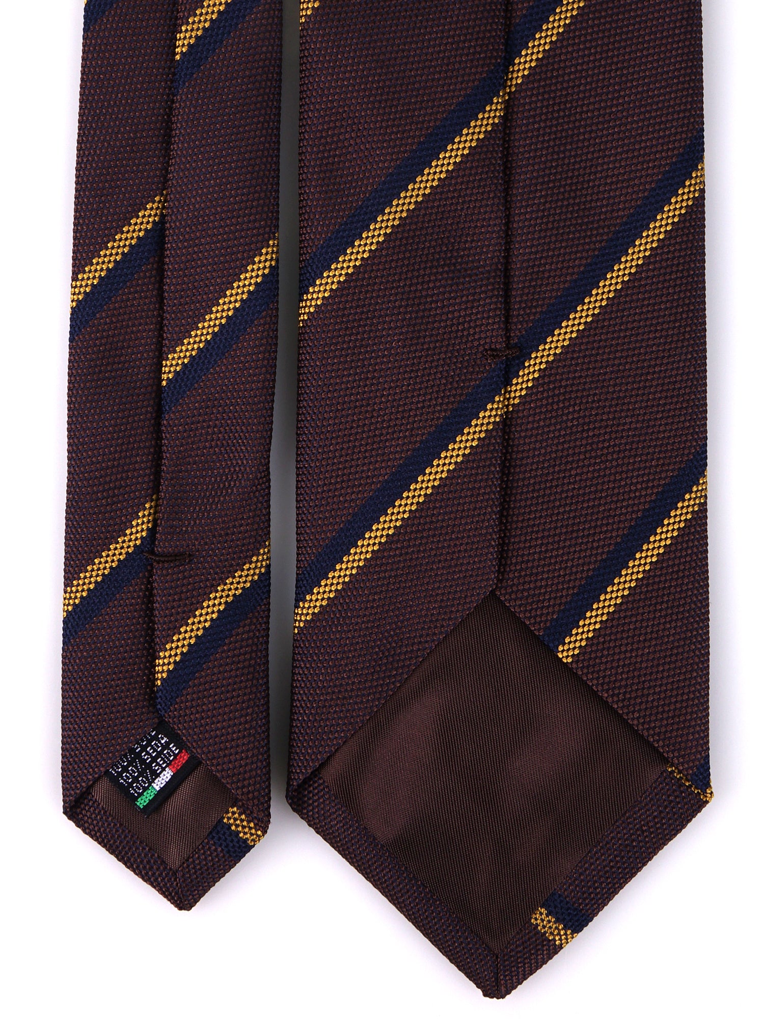 Cravatta 3 pieghe KENT in seta jacquard marrone